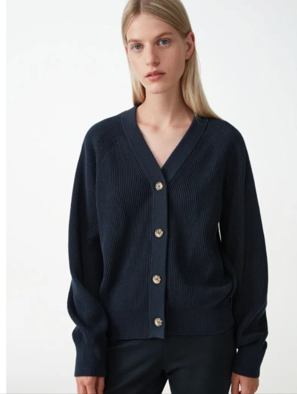 COS Organic Cotton Ribbed Cardigan